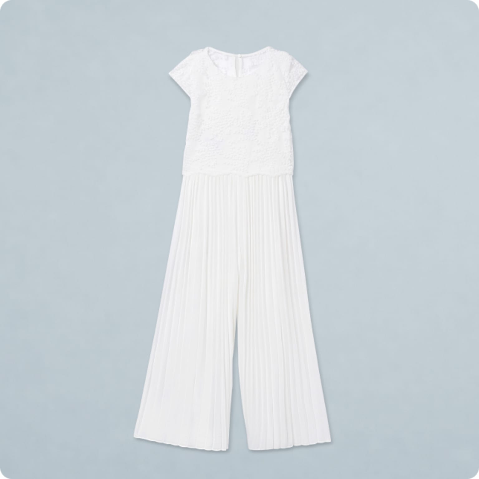 Mono largo combinado plisado para chica Nata