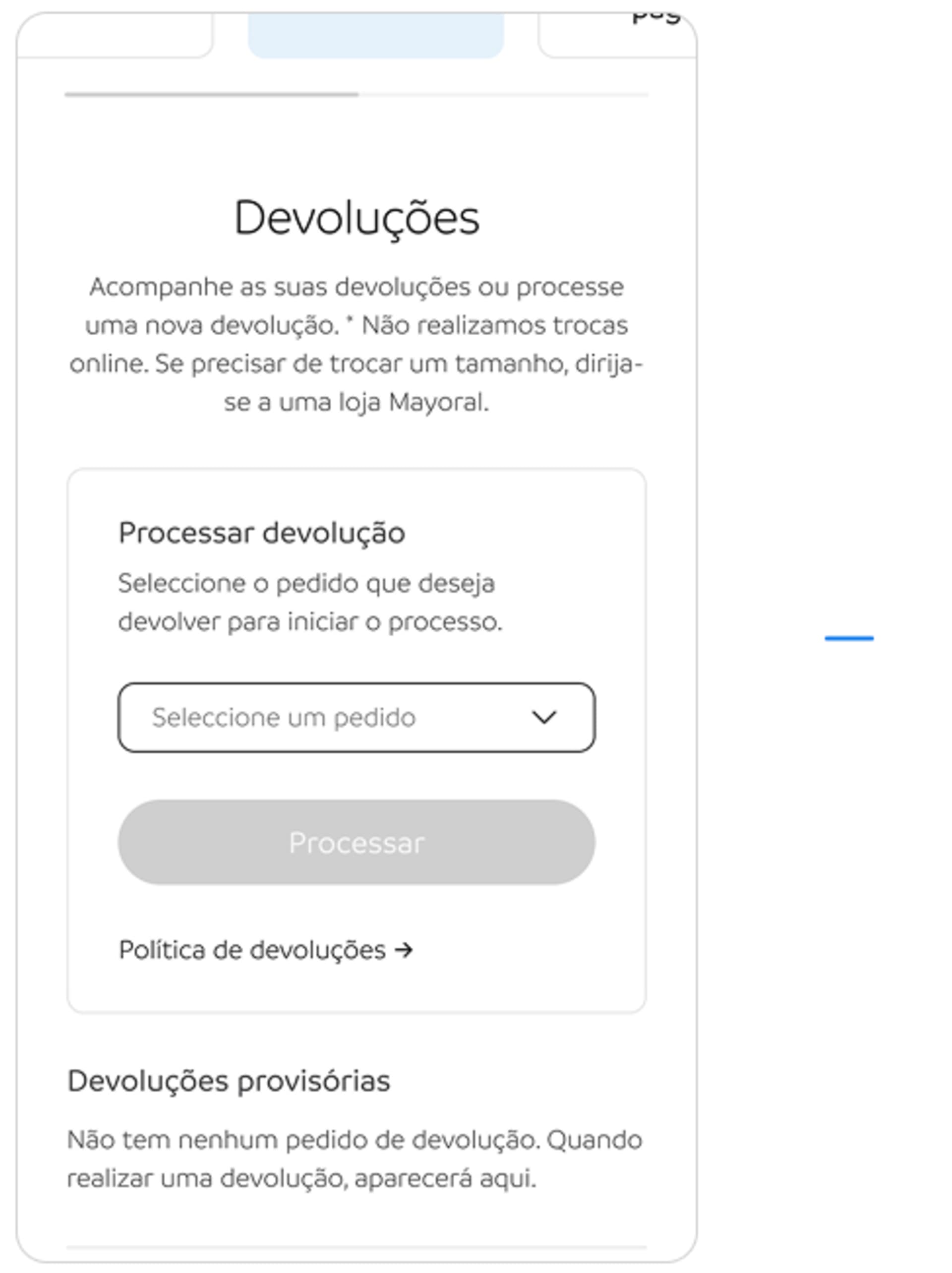 Passo 2. Selecione o pedido e clique no botão "Processar".