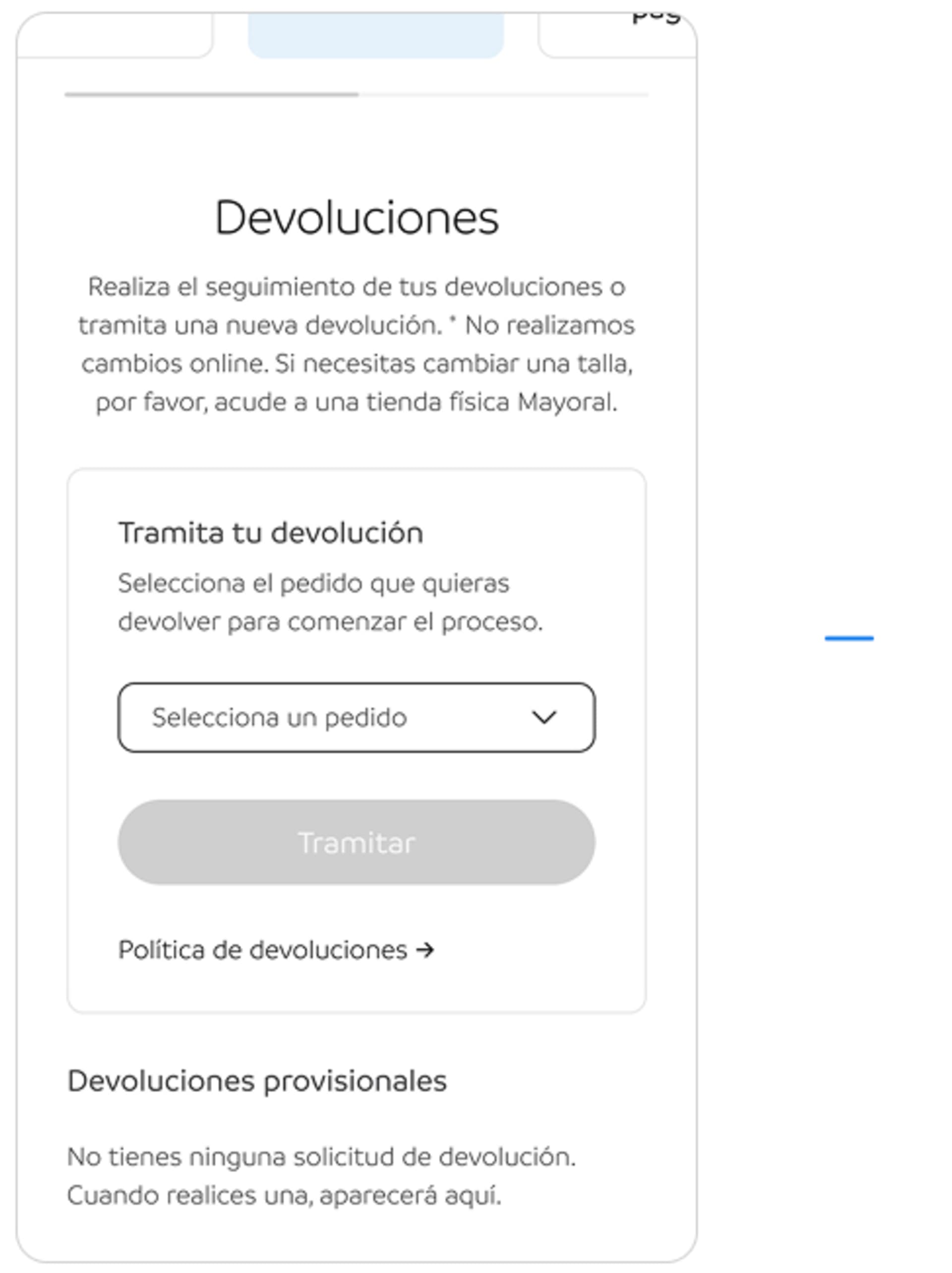 Paso 2. Seleccionar pedido y hacer click en botón “Tramitar”