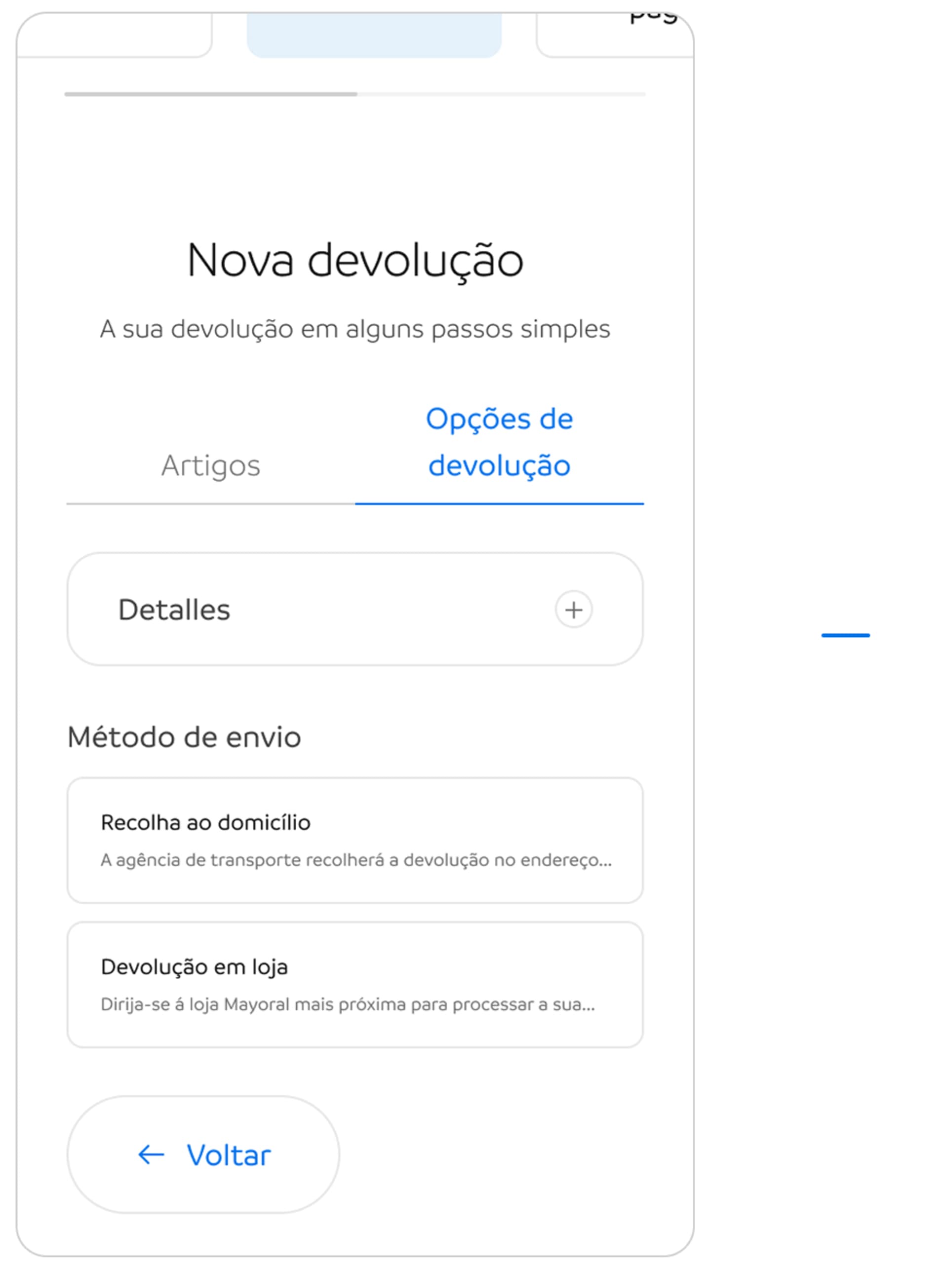 Passo 4. Selecionar o método de devolução