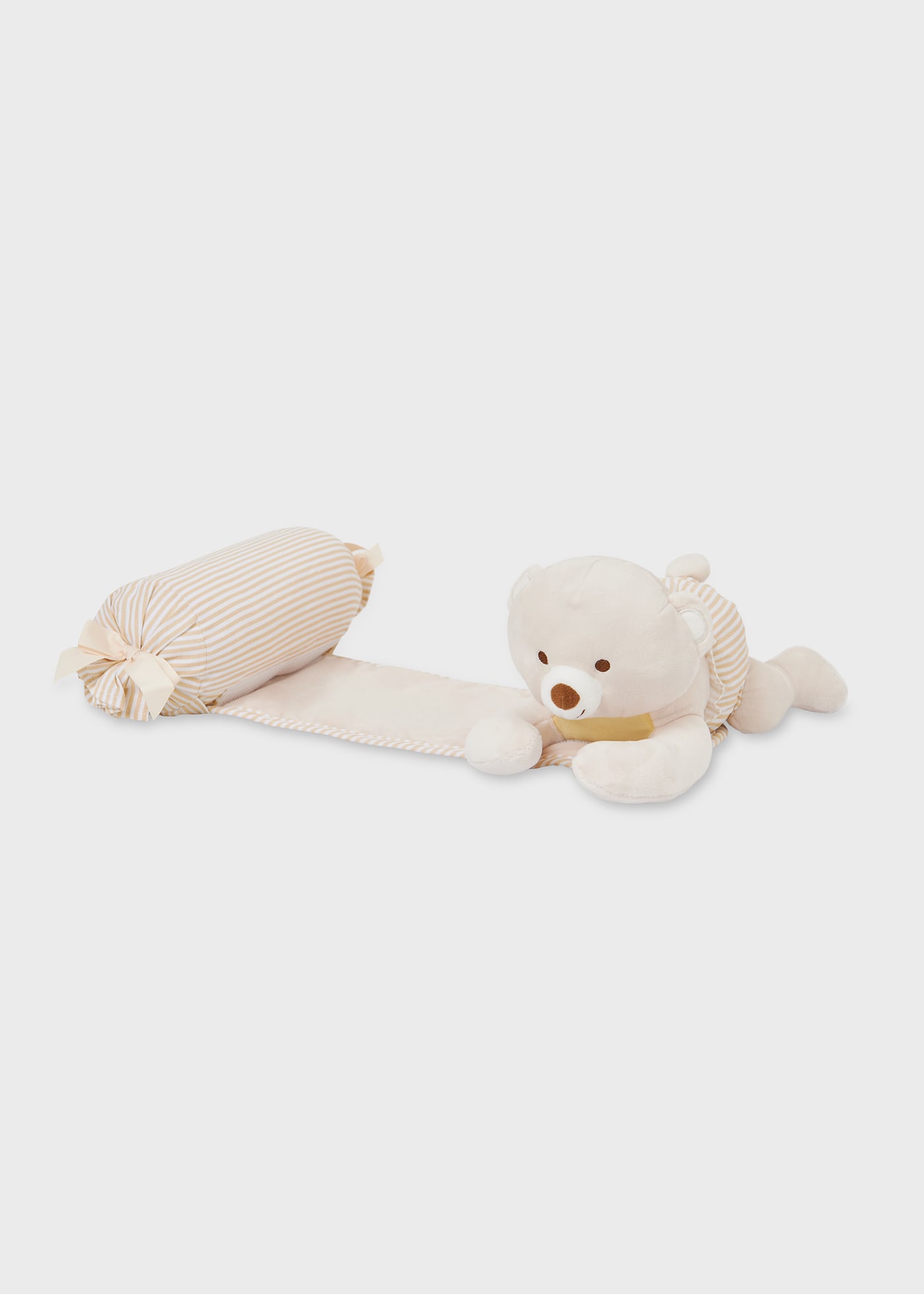Anti-roll pillow with bear for newborn baby
