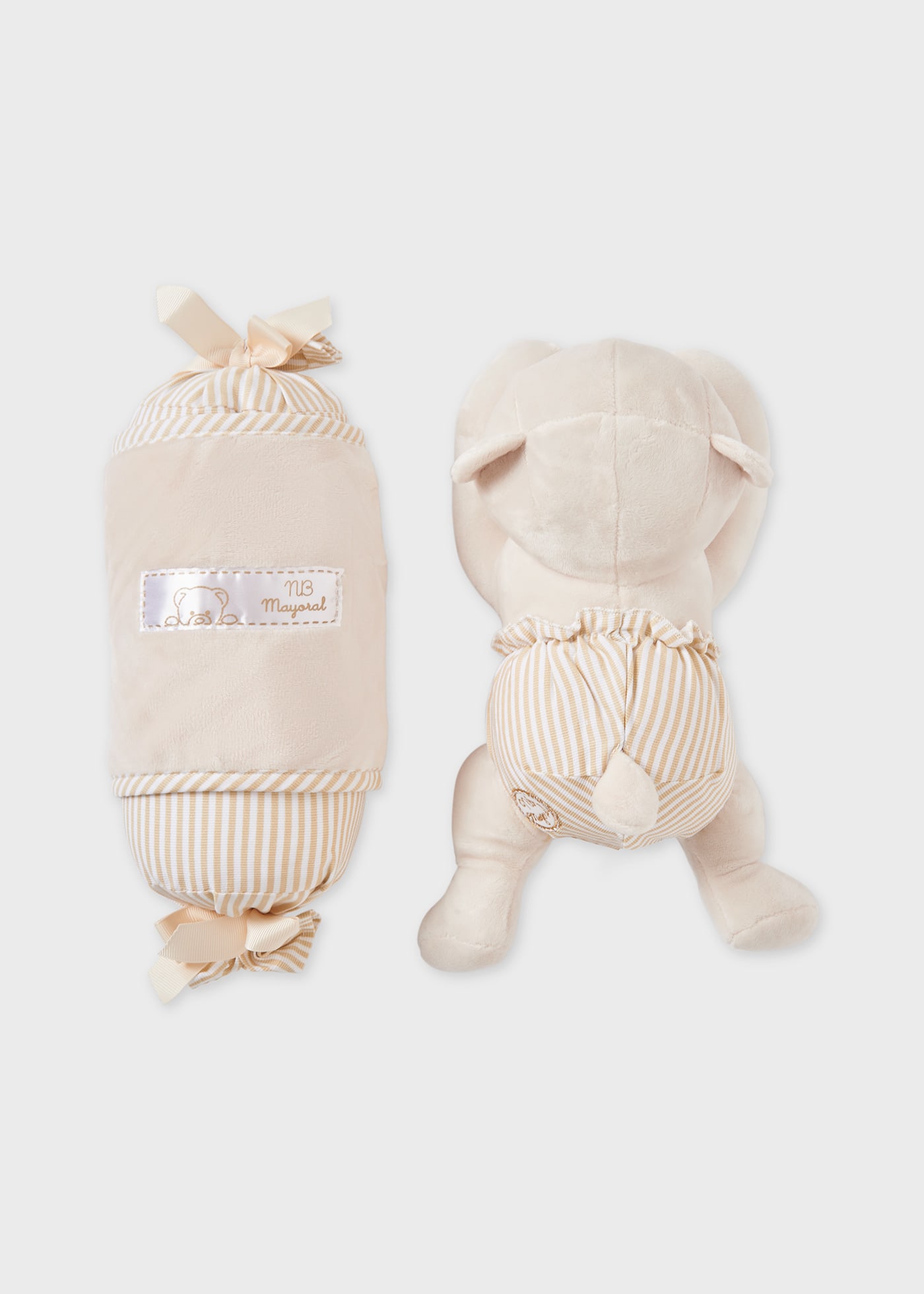 Anti-roll pillow with bear for newborn baby