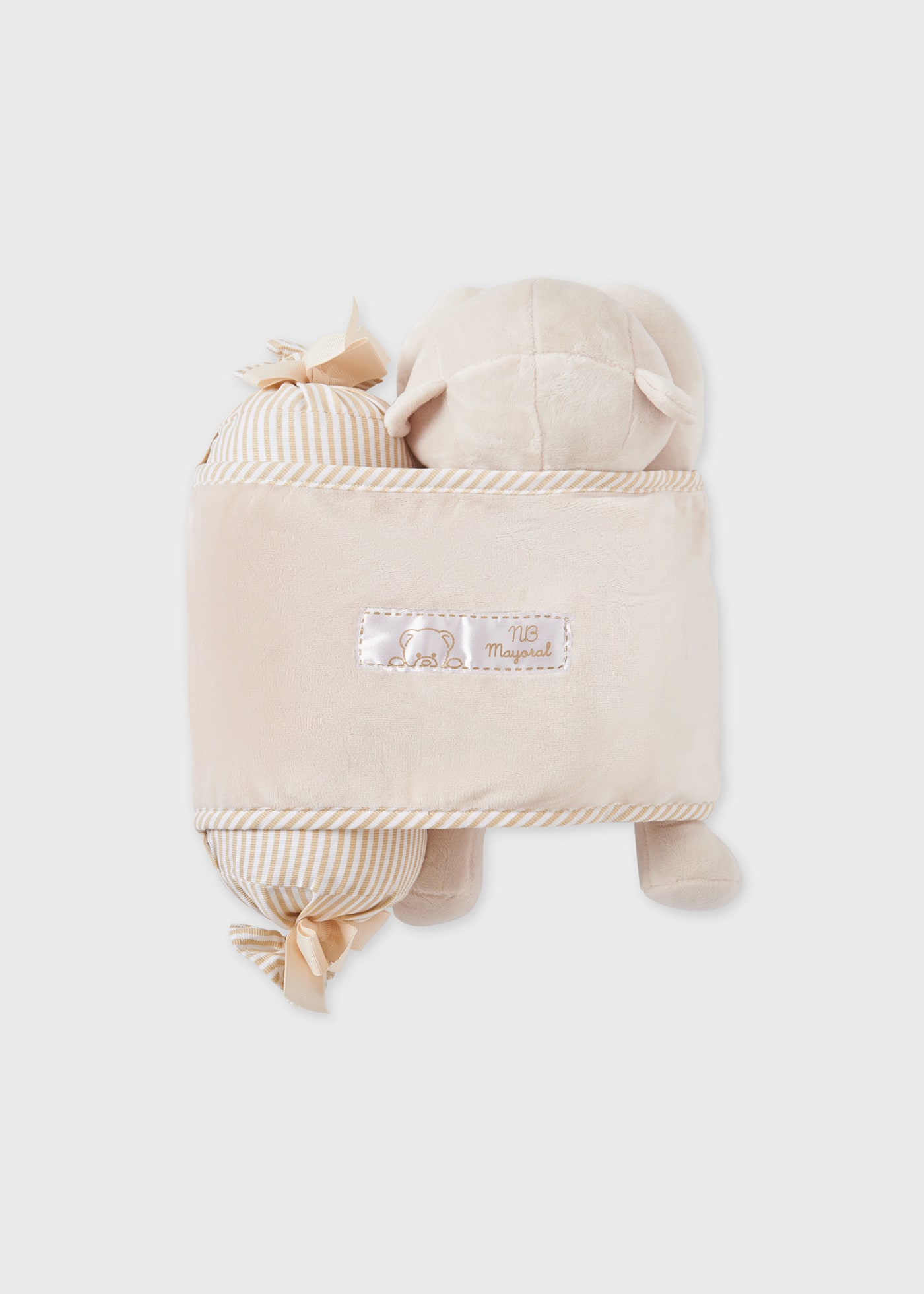 Anti-roll pillow with bear for newborn baby