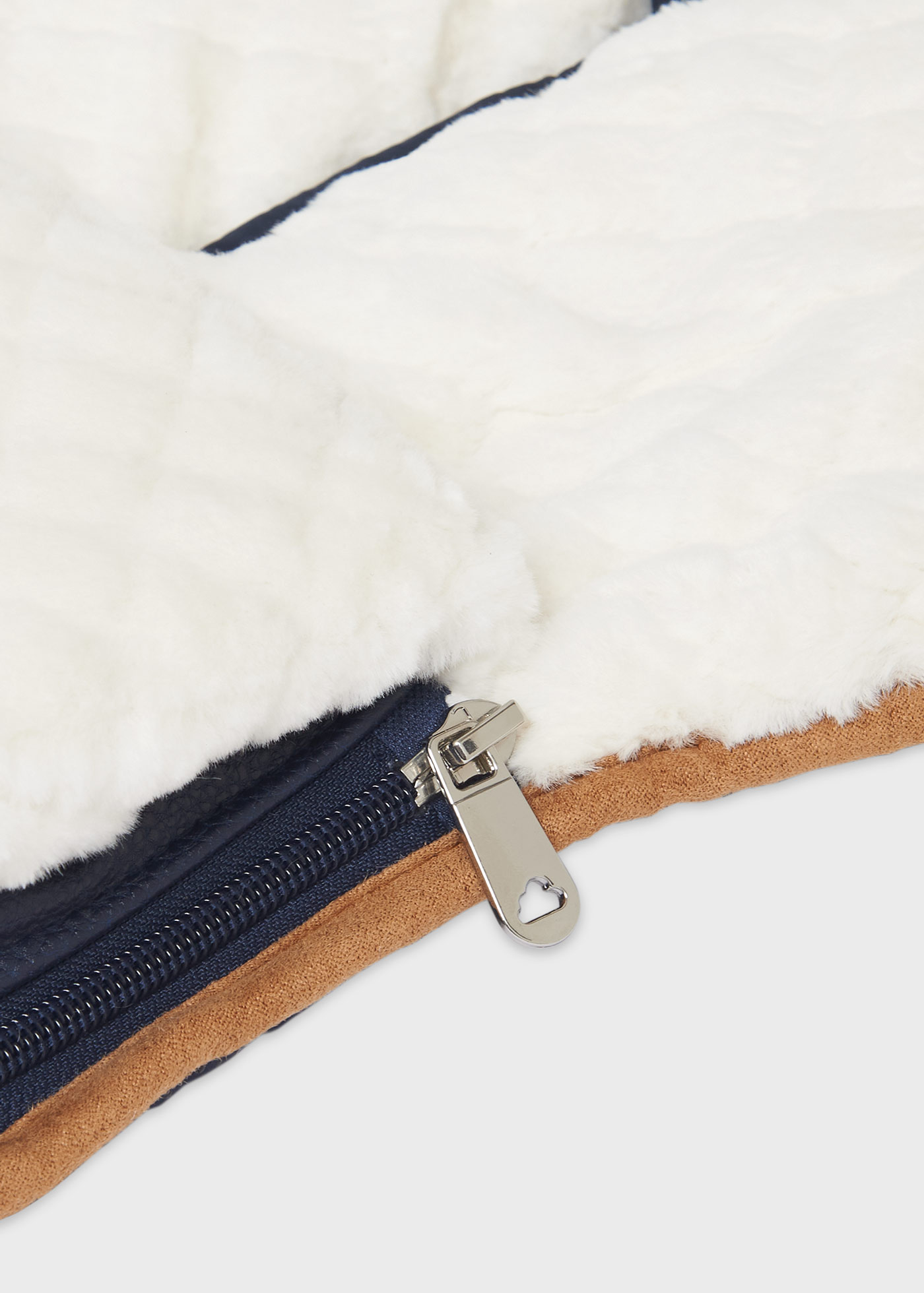 Kinderwagen Fußsack Kunstleder und Fell