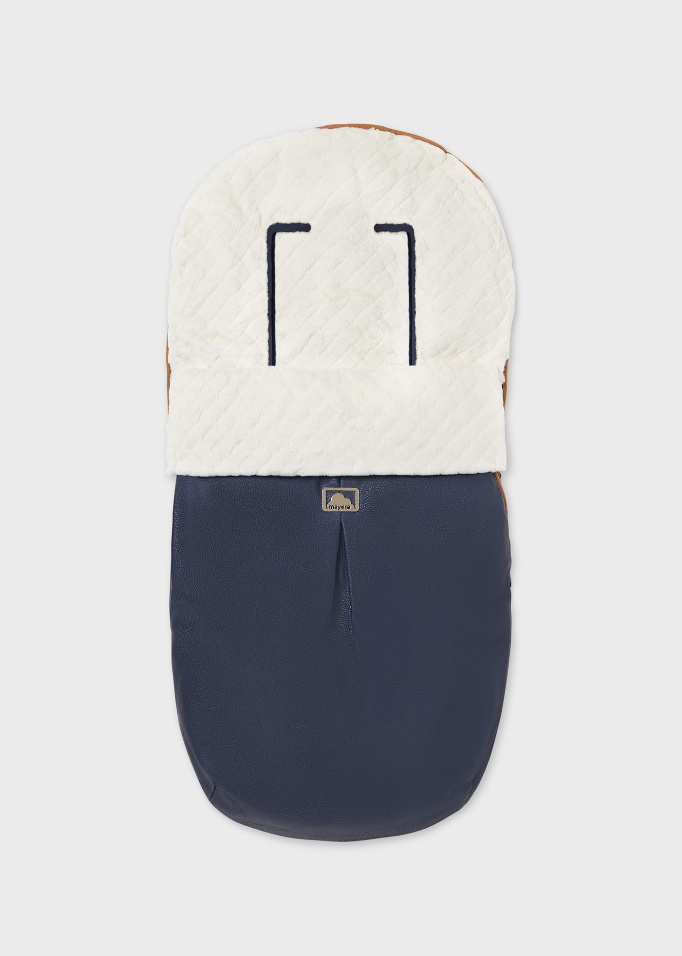 Kinderwagen Fußsack Kunstleder und Fell