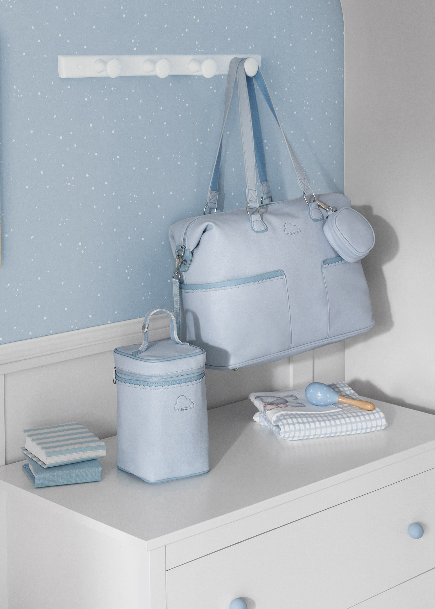 Borsa maternità onde con porta ciuccio neonato