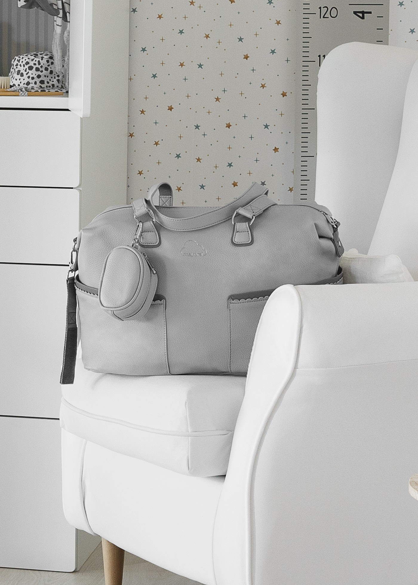Borsa maternità onde con porta ciuccio neonato