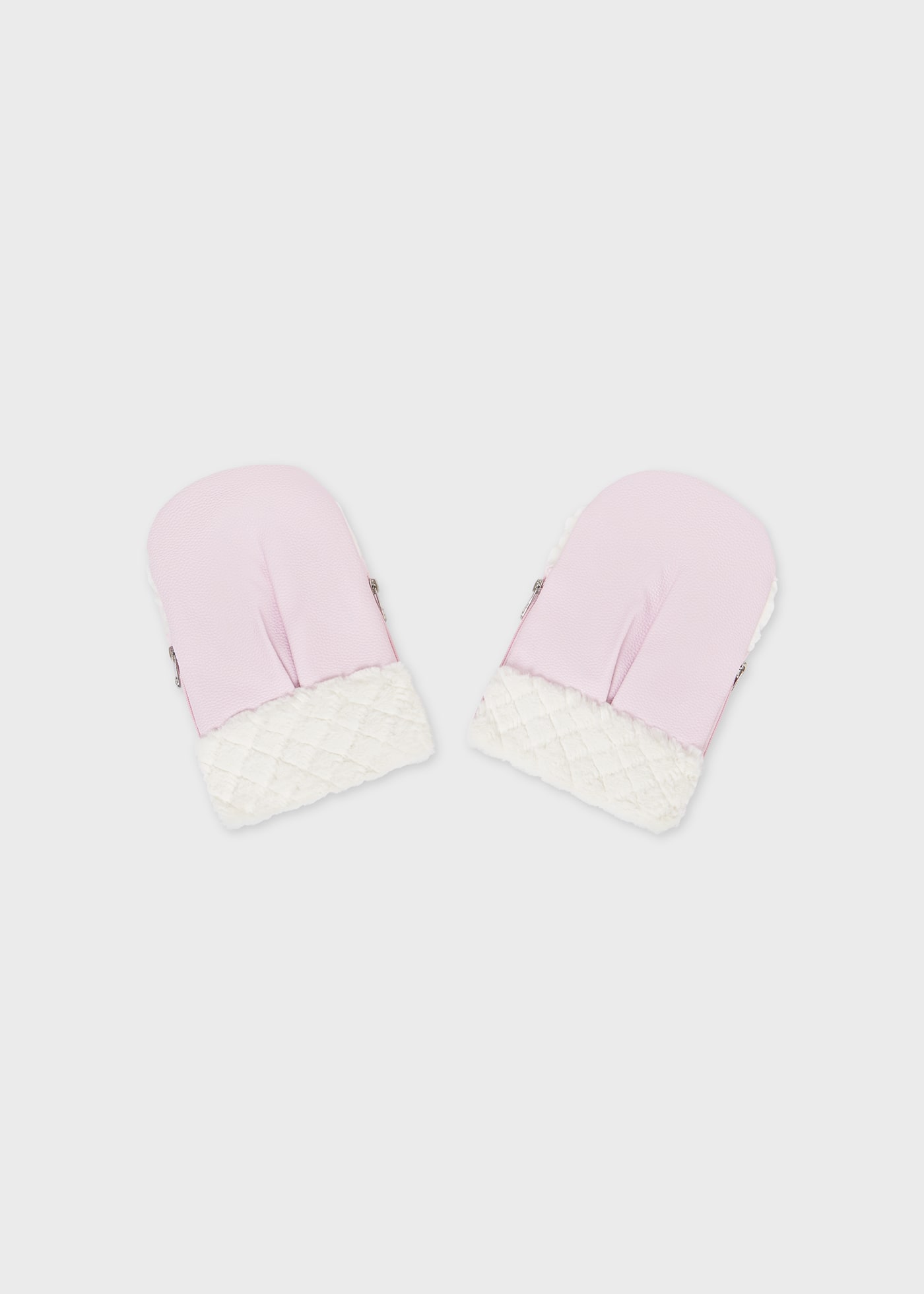 Faux Leather and Fur Stroller Gloves Baby