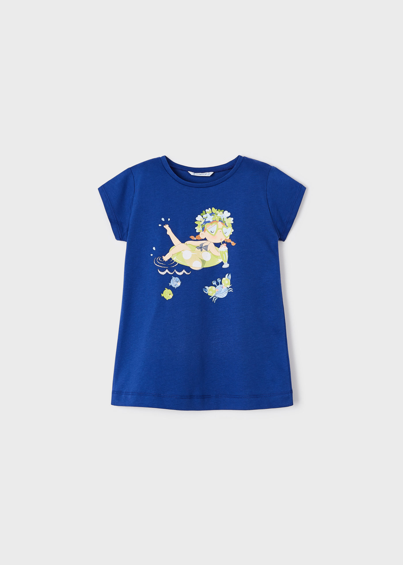 Camiseta de cuello alto de algodón con estampado de flores para niña  AVALANCHE+VALLEE/MULTICO
