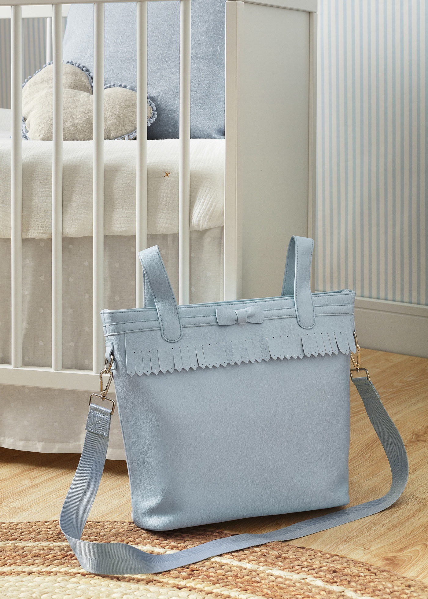 Sac type panier avec franges bébé