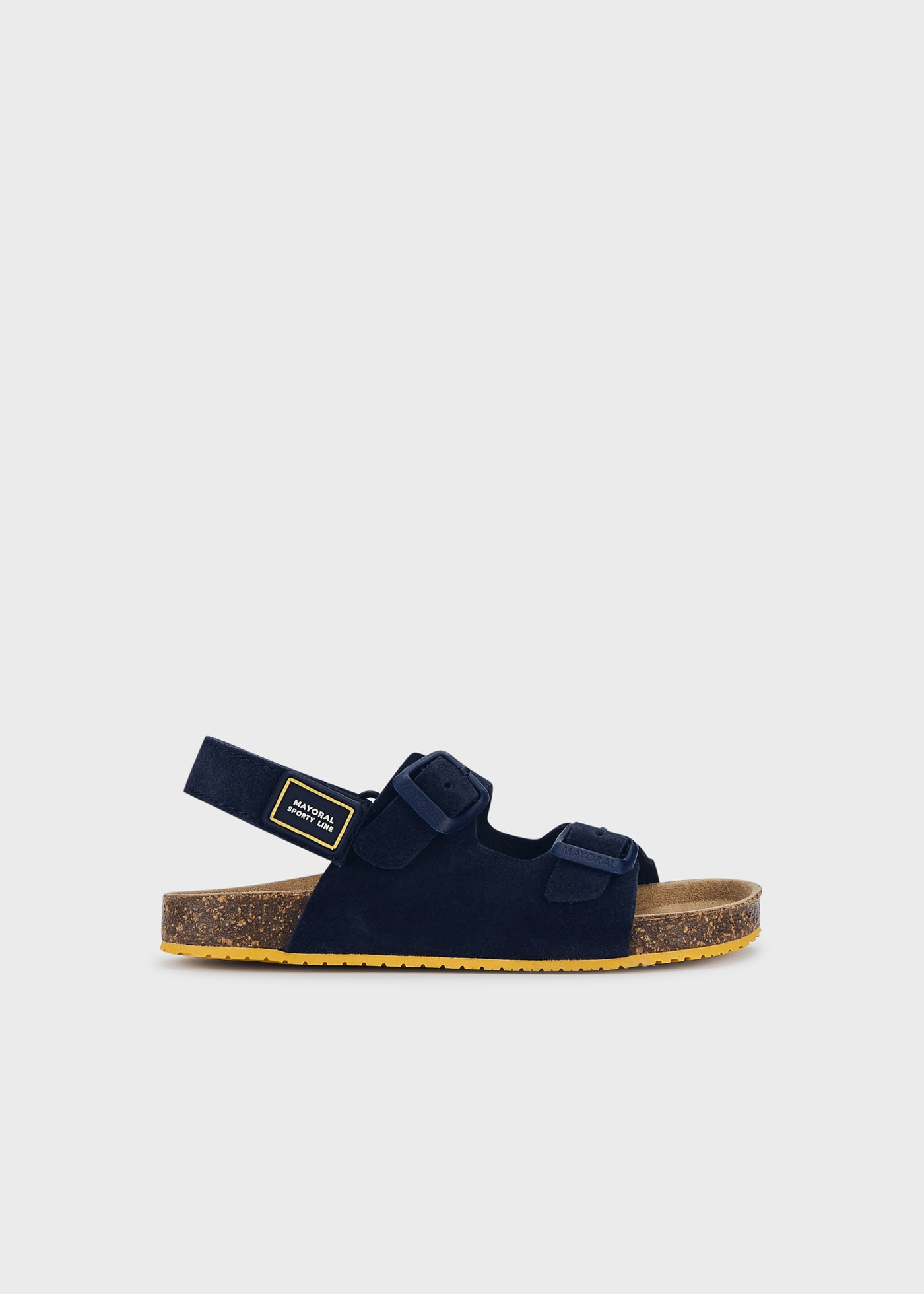 Leather sandals with triple velcro boy