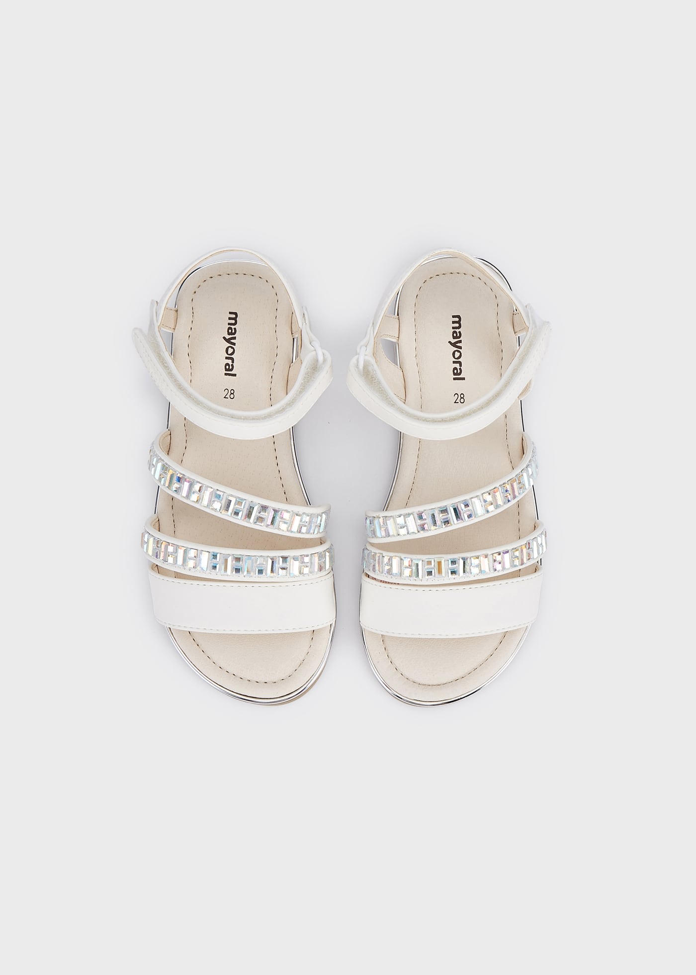 Shinny sandals with velcro girl
