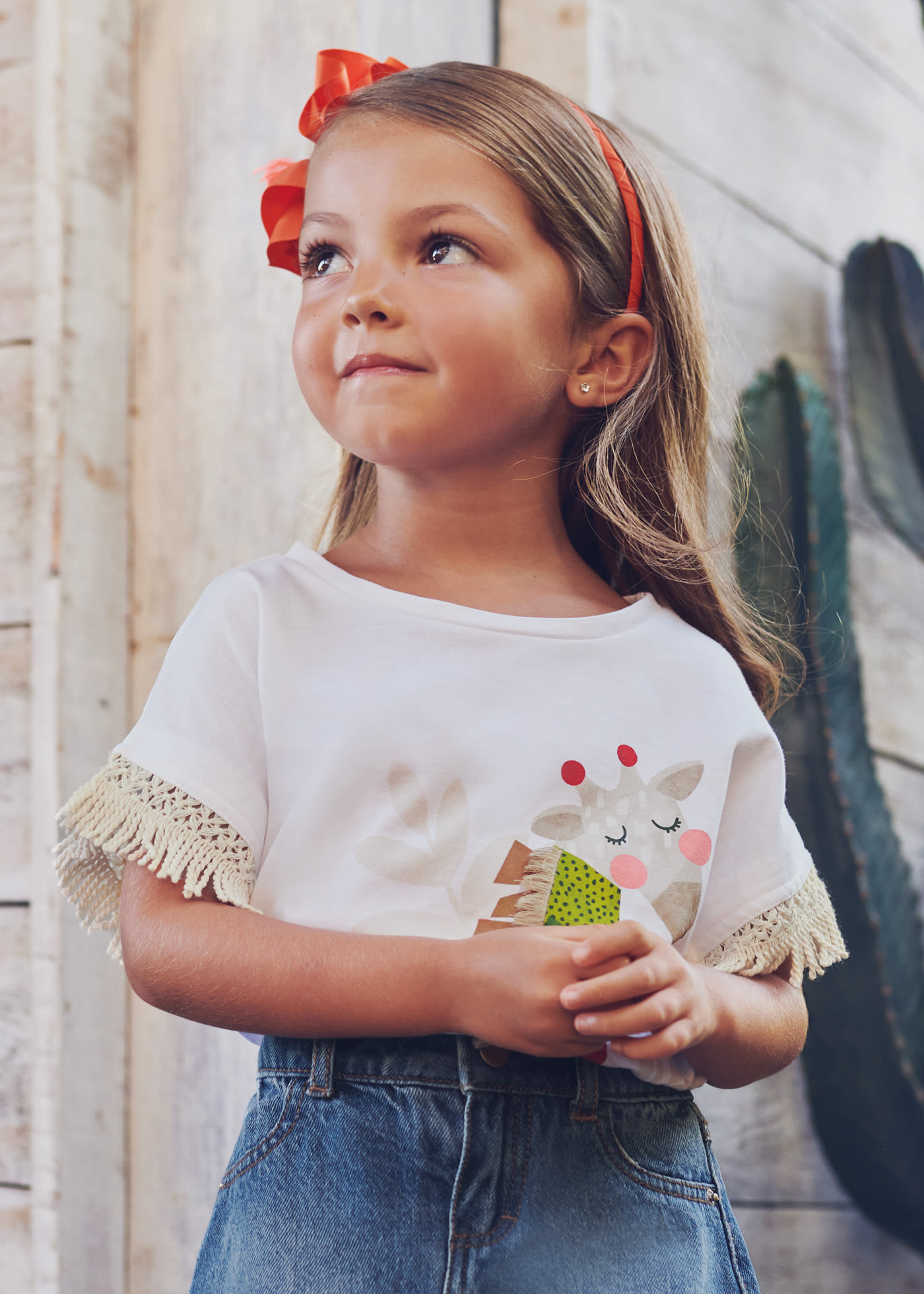 Camiseta manga de sostenible para niña | ®