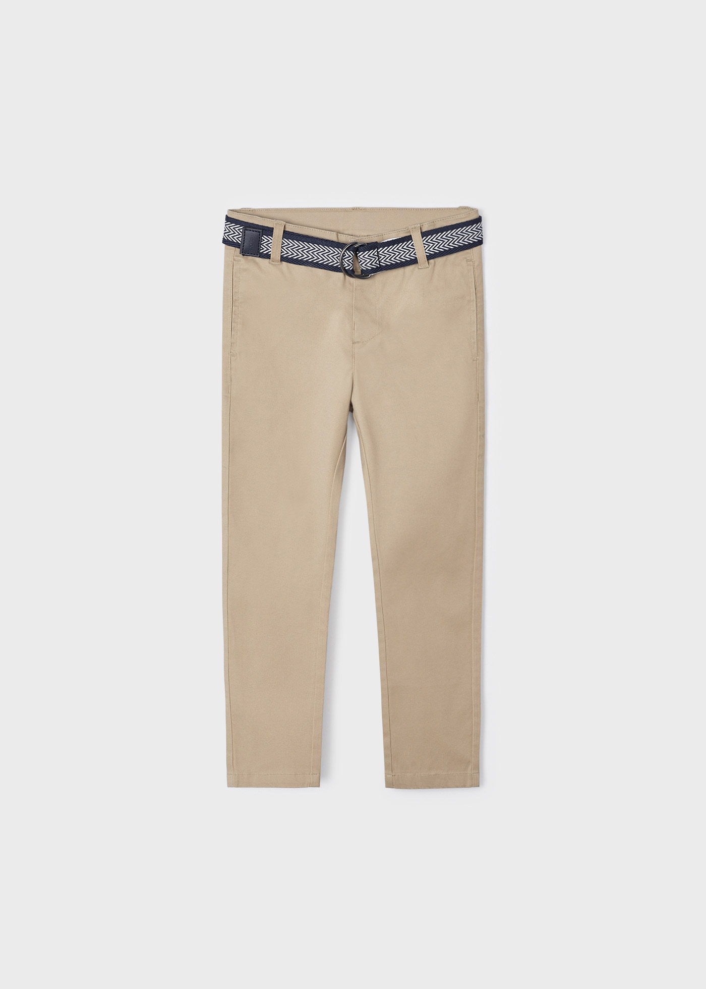 Pique chino trousers with belt boy
