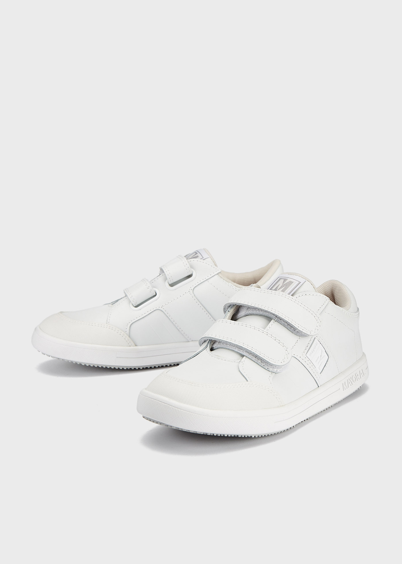 Scarpe sportive pelle con doppio velcro bambino