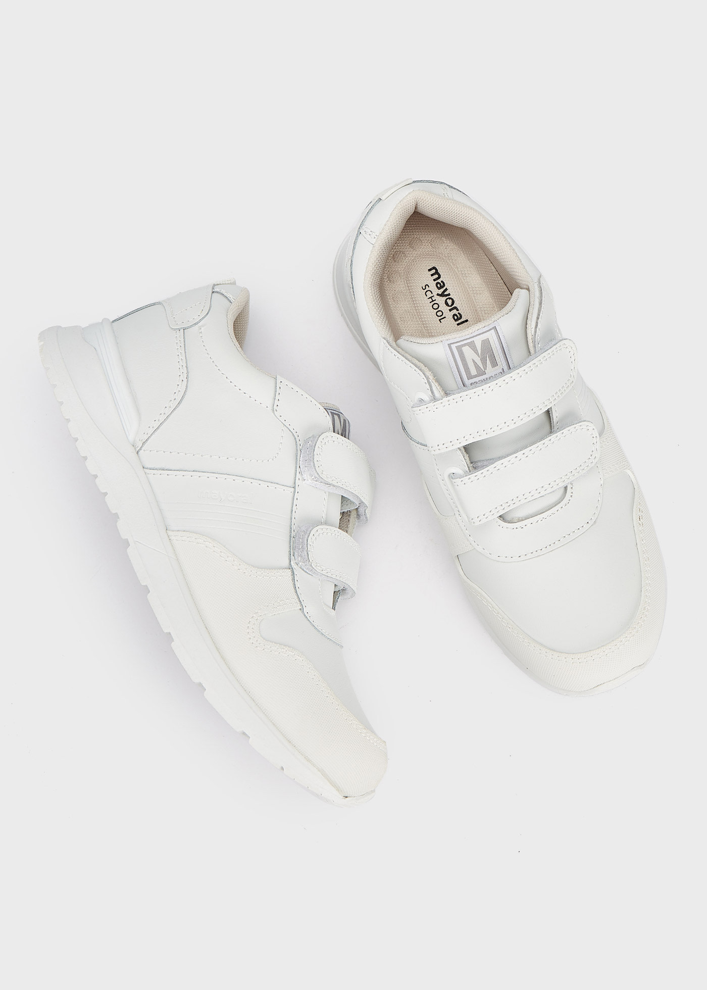 Velcro straps leather sneakers