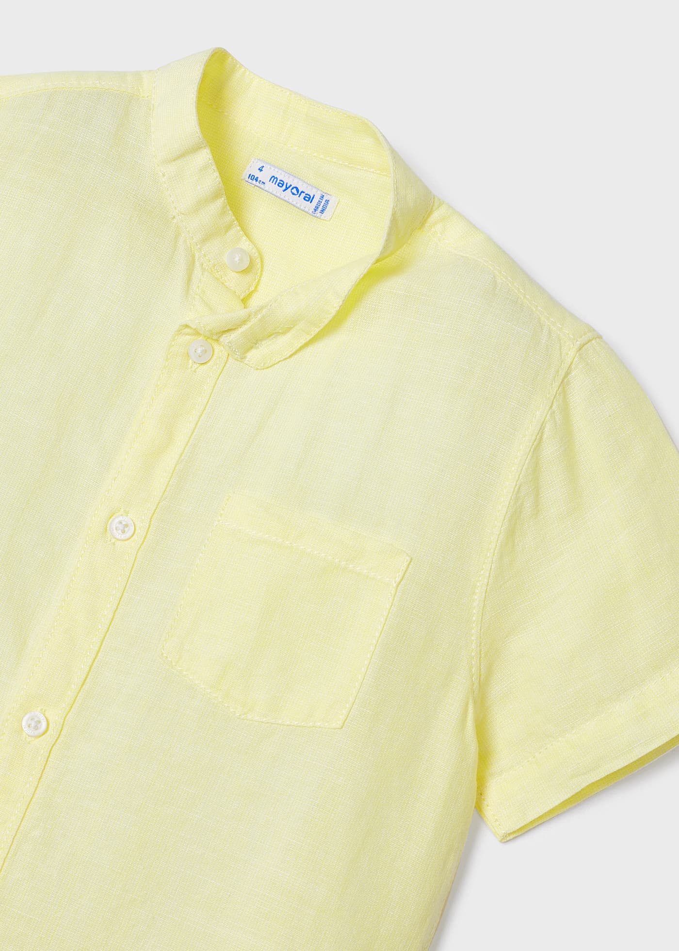 yellow grandad collar shirt