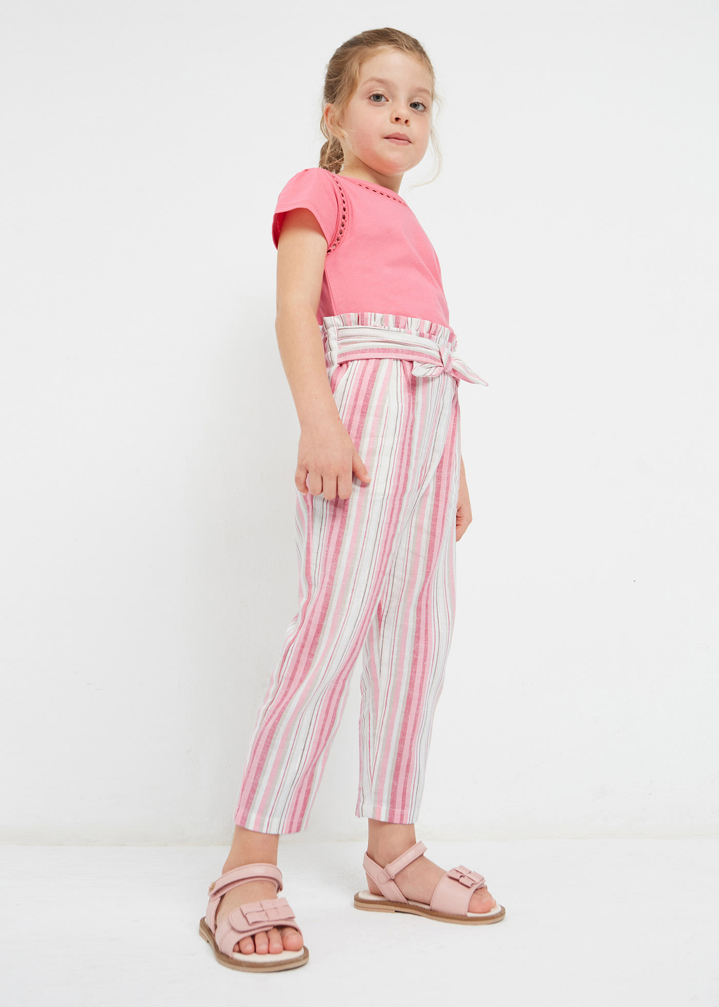 Print trousers with TENCEL™ Lyocell and linen girl