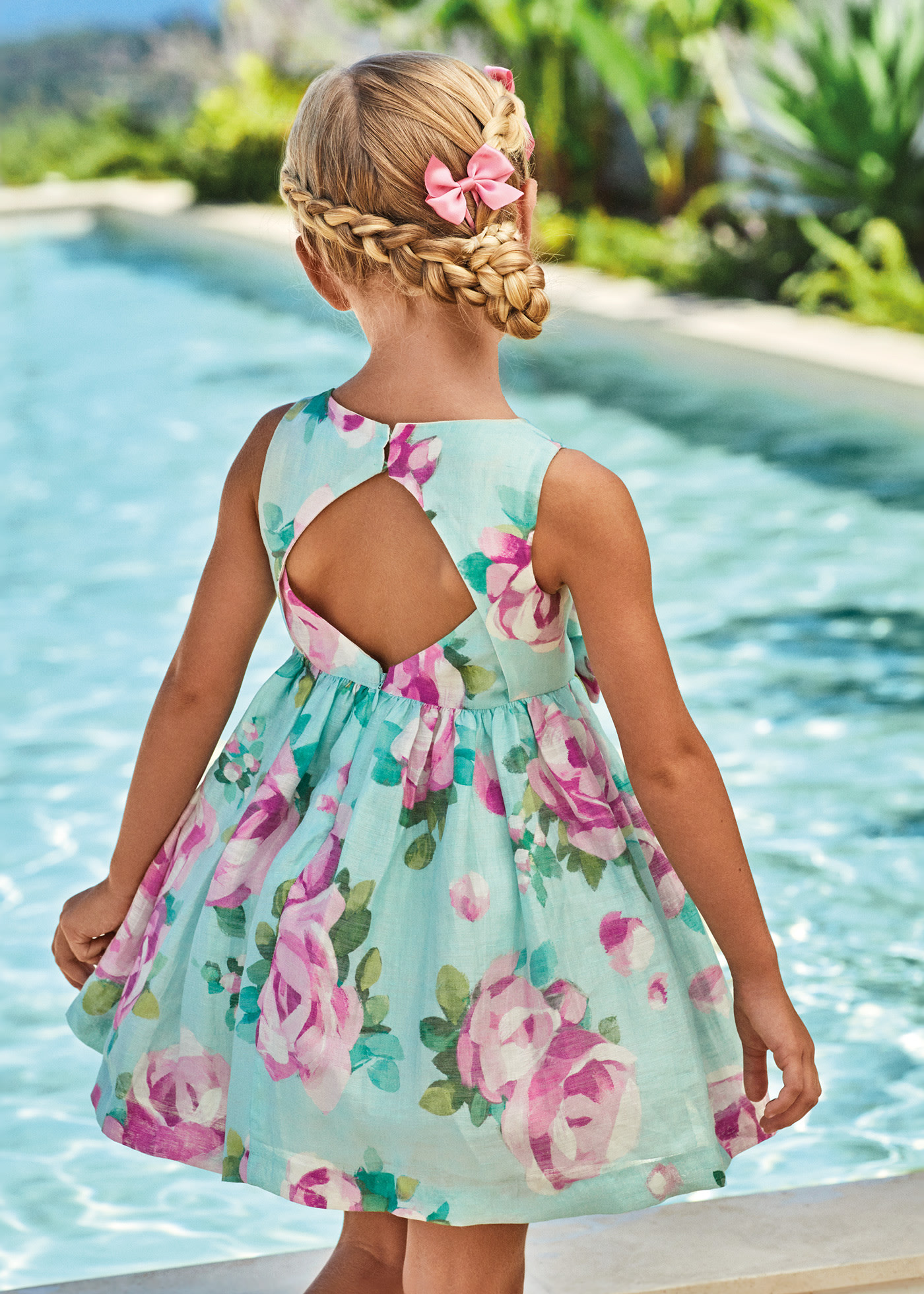 Relativamente Notorio Encantador Vestido estampado con lino para niña | Mayoral ®