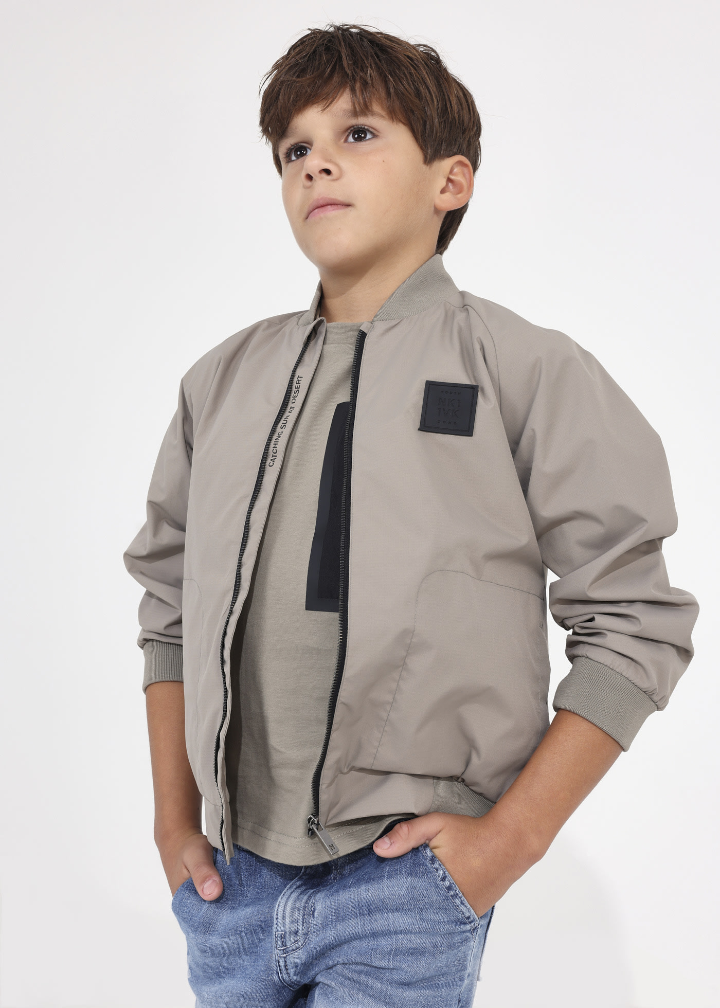 boys grey bomber jacket