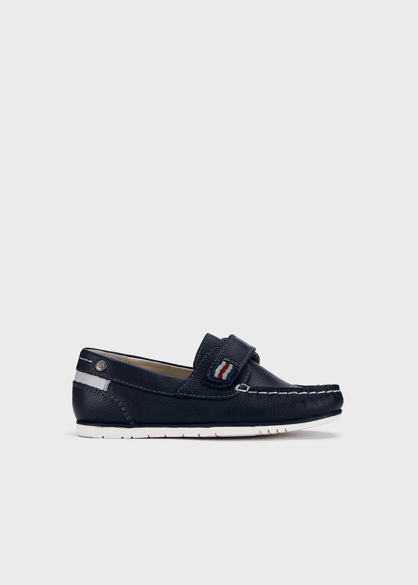 Leather boat shoes with velcro boy