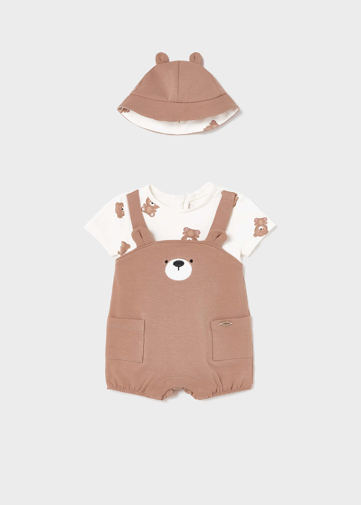Sustainable cotton romper with hat newborn