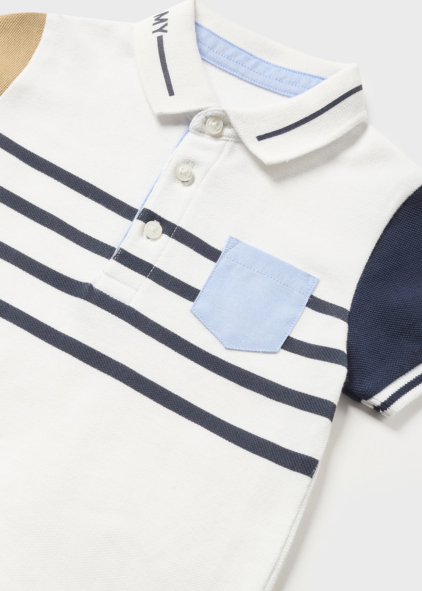 Sustainable cotton tricolour stripes Polo shirt baby