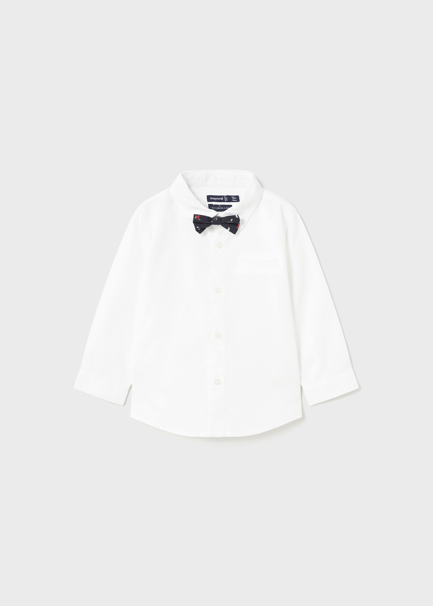 Baby cotton shirt with detachable bow tie Better Cotton