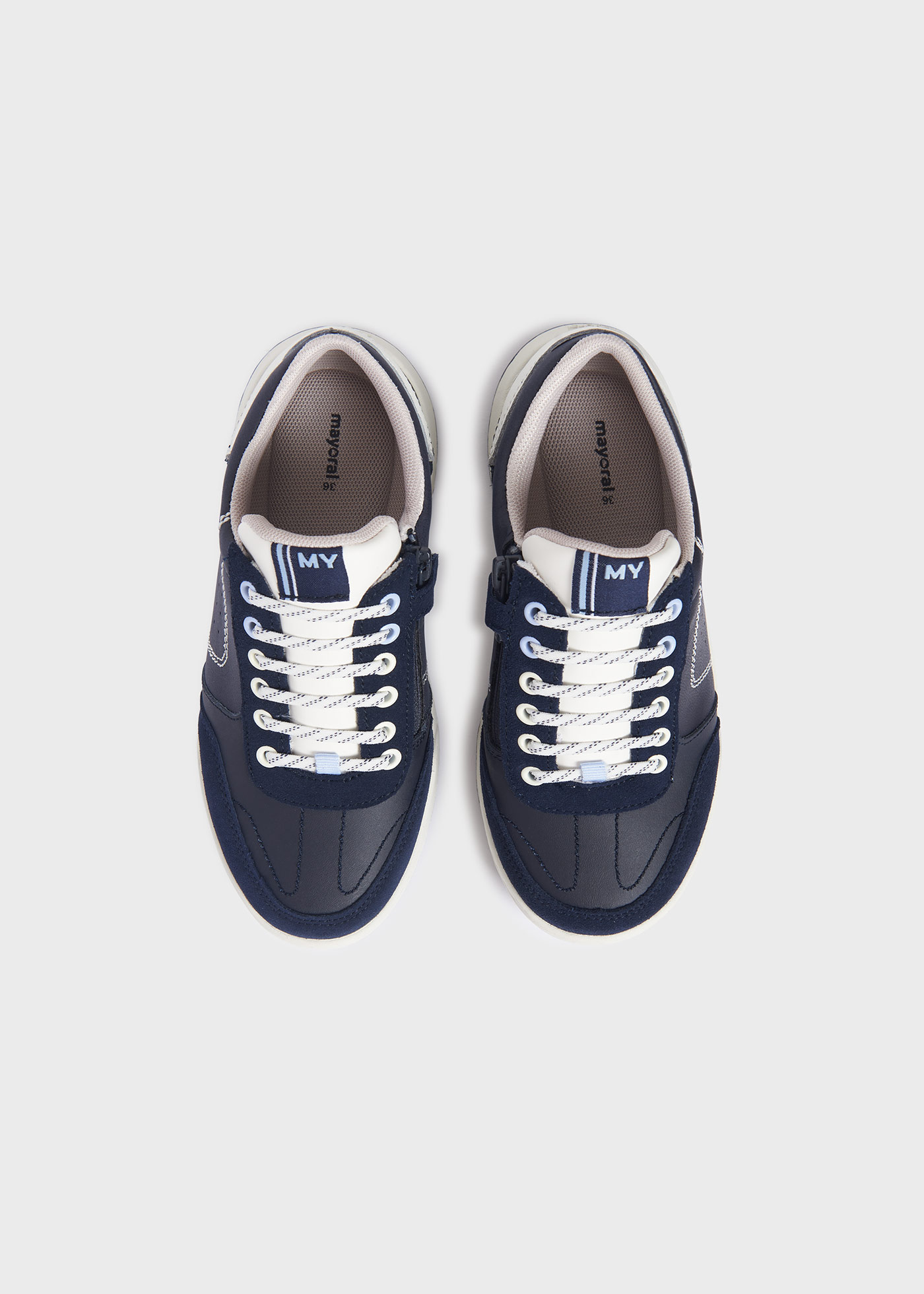 Trainers with lateral zip and openwork details boy