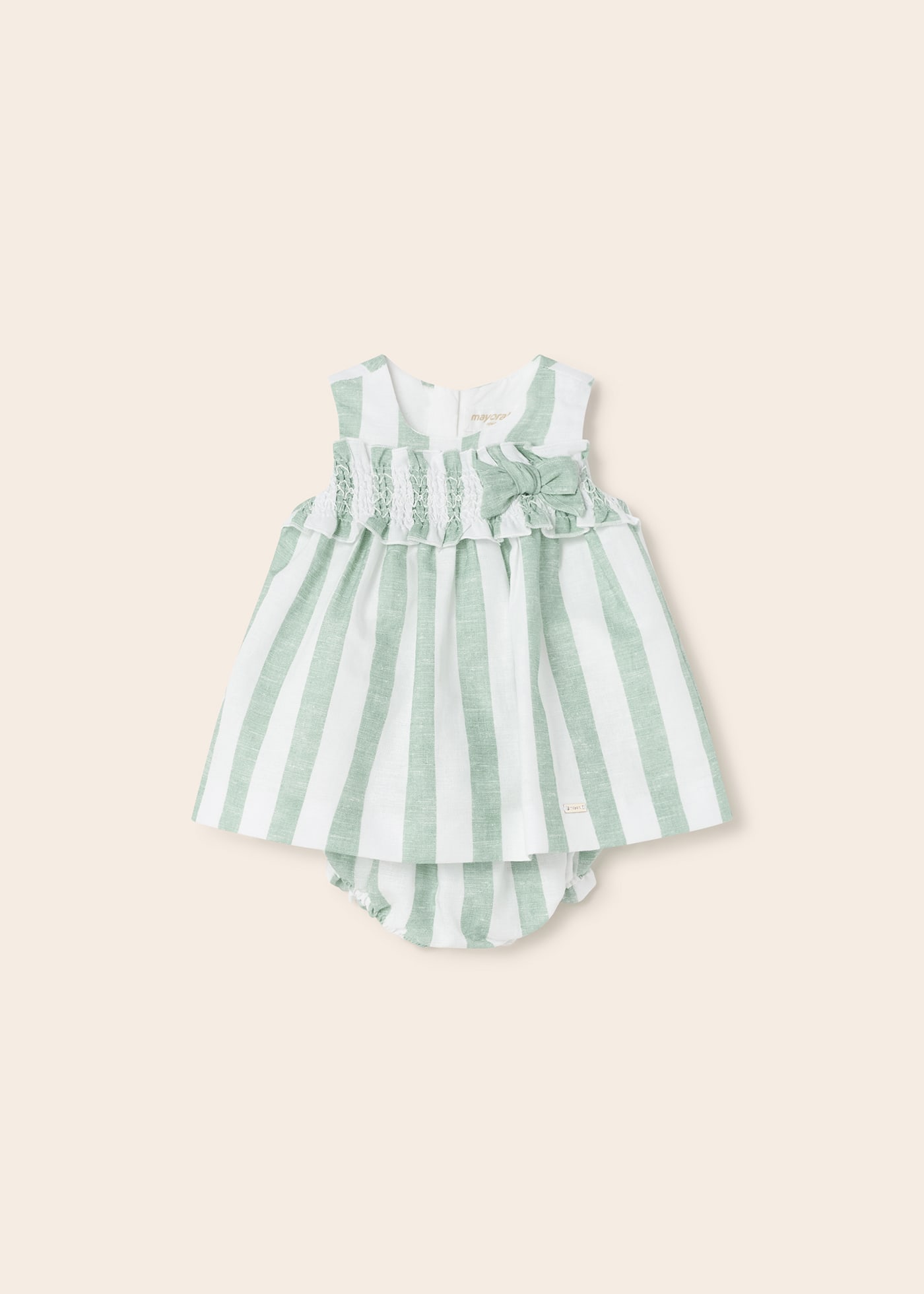 Linen print dress with nappy cover newborn