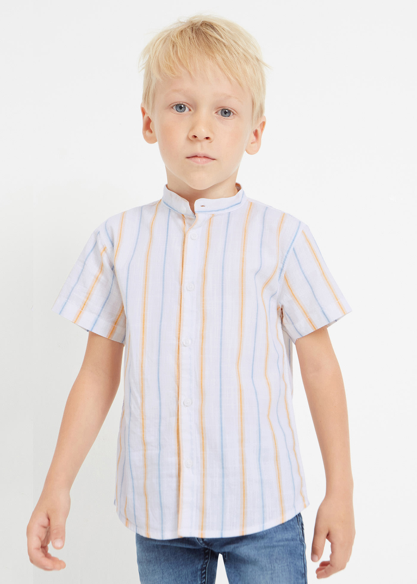 boys grandad collar shirt