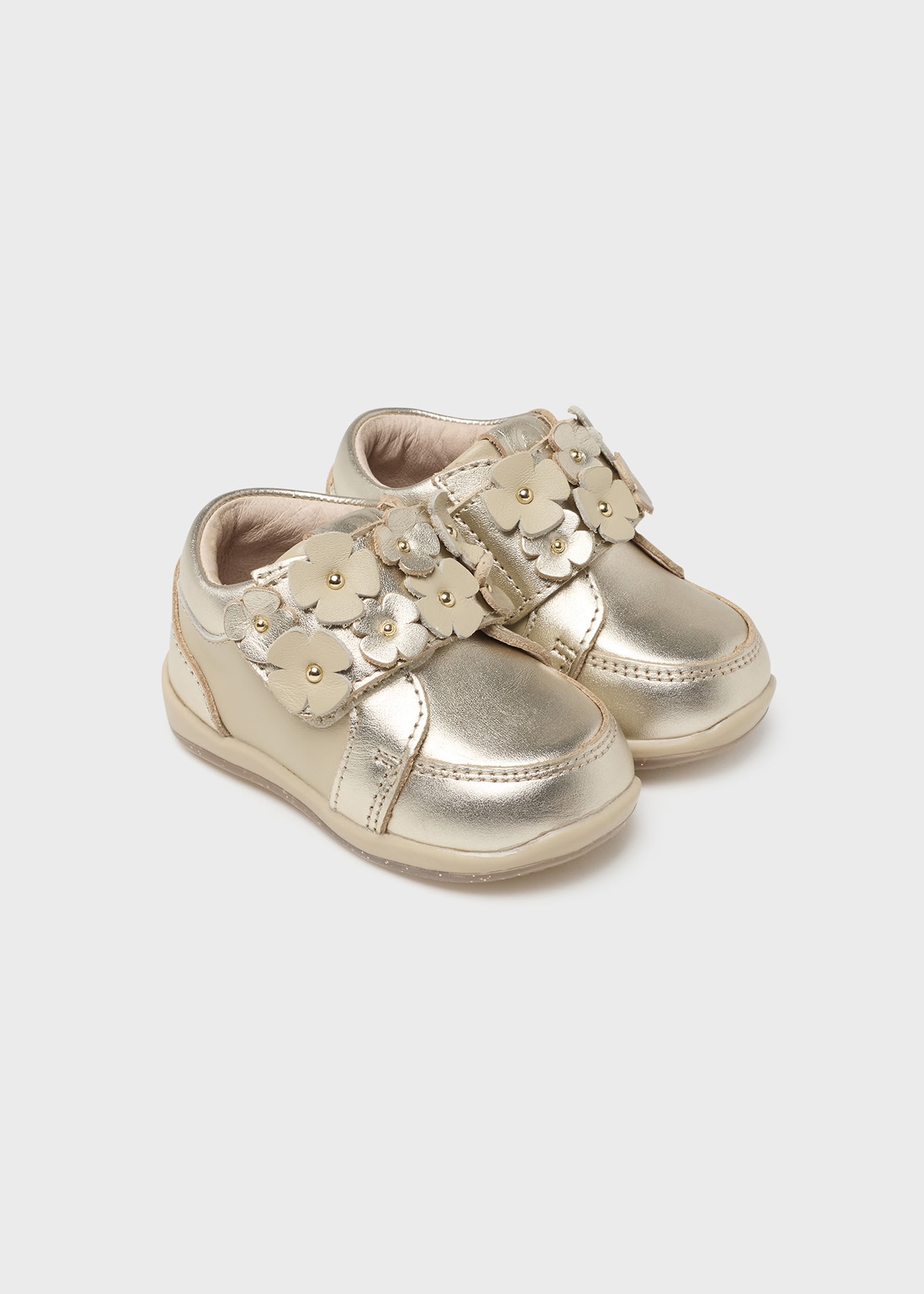 Baby metallic ankle boots sustainable leather