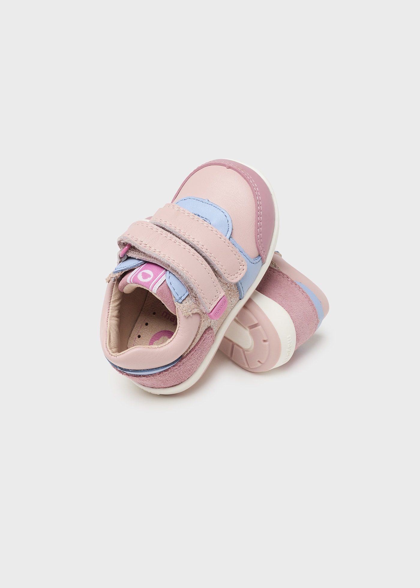 Pantofi sport tricolor piele sustenabila bebe
