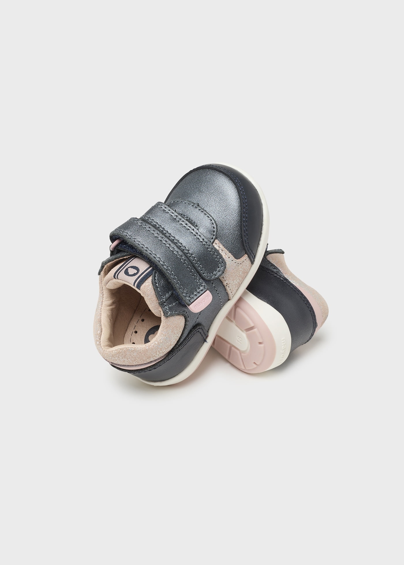 Pantofi sport tricolor piele sustenabila bebe