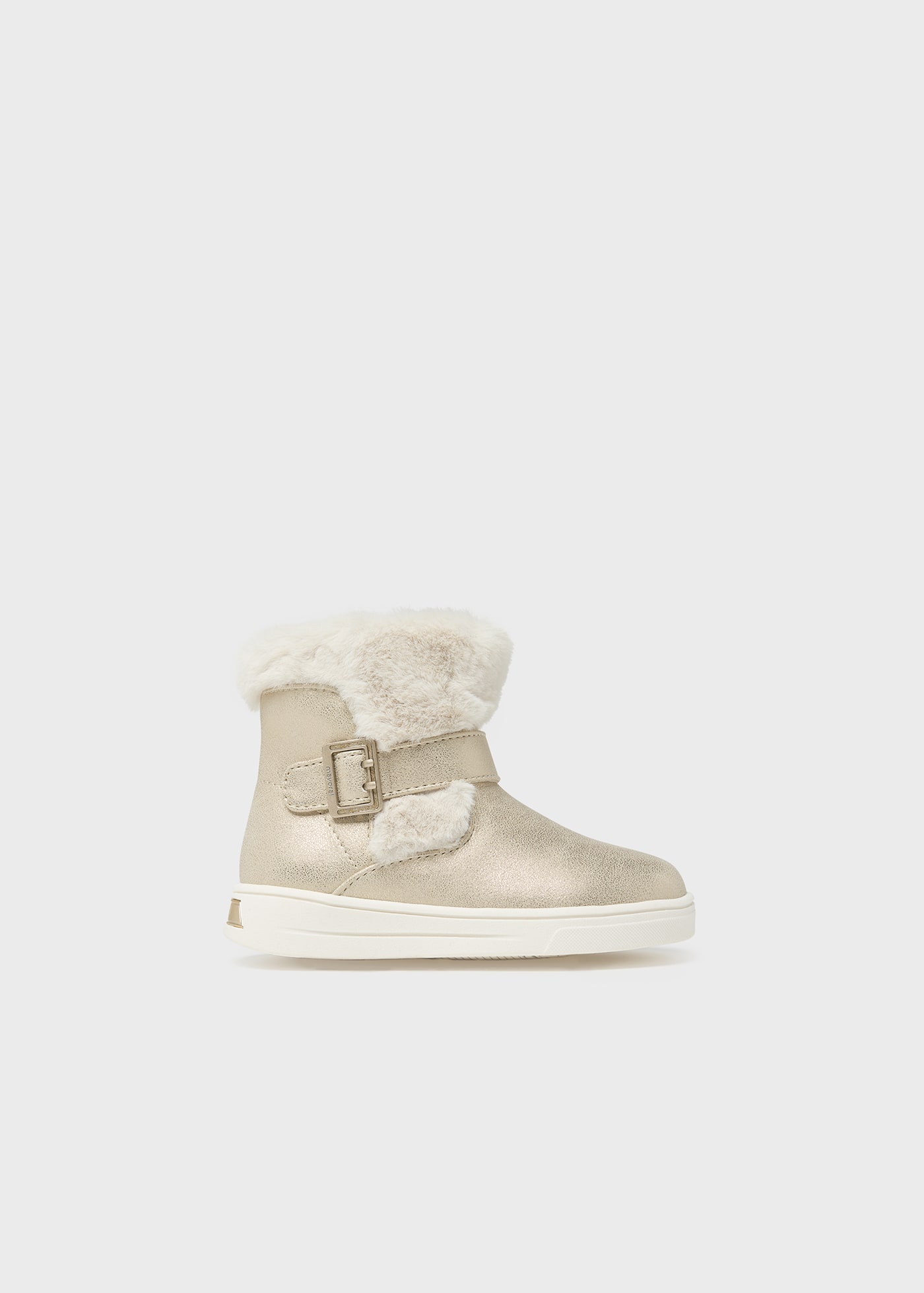 Baby faux fur ankle boots recycled cotton