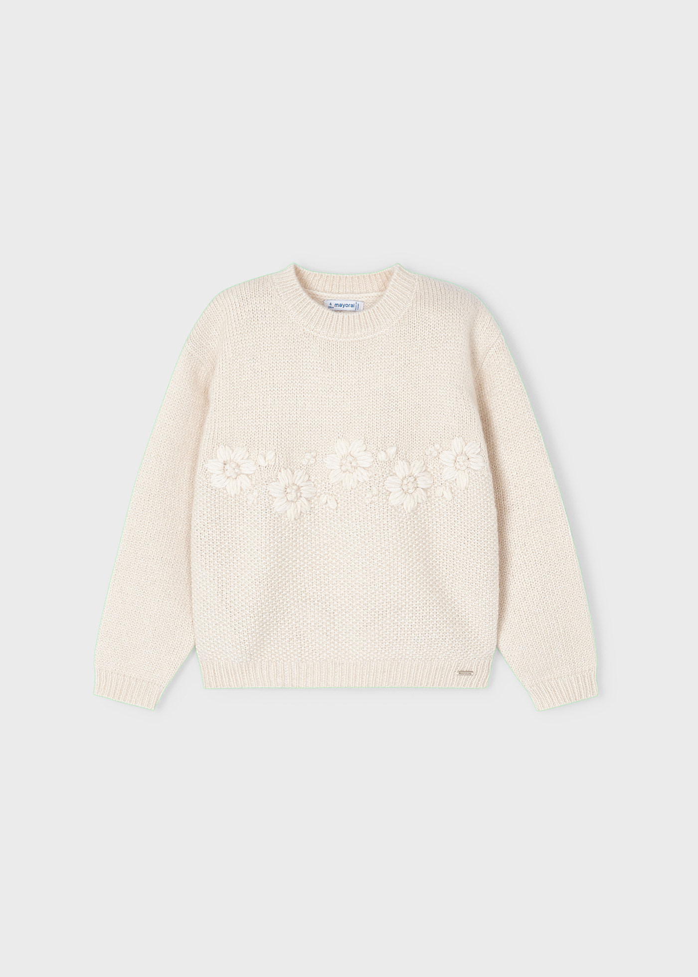 Girl embroidered jumper recycled polyester