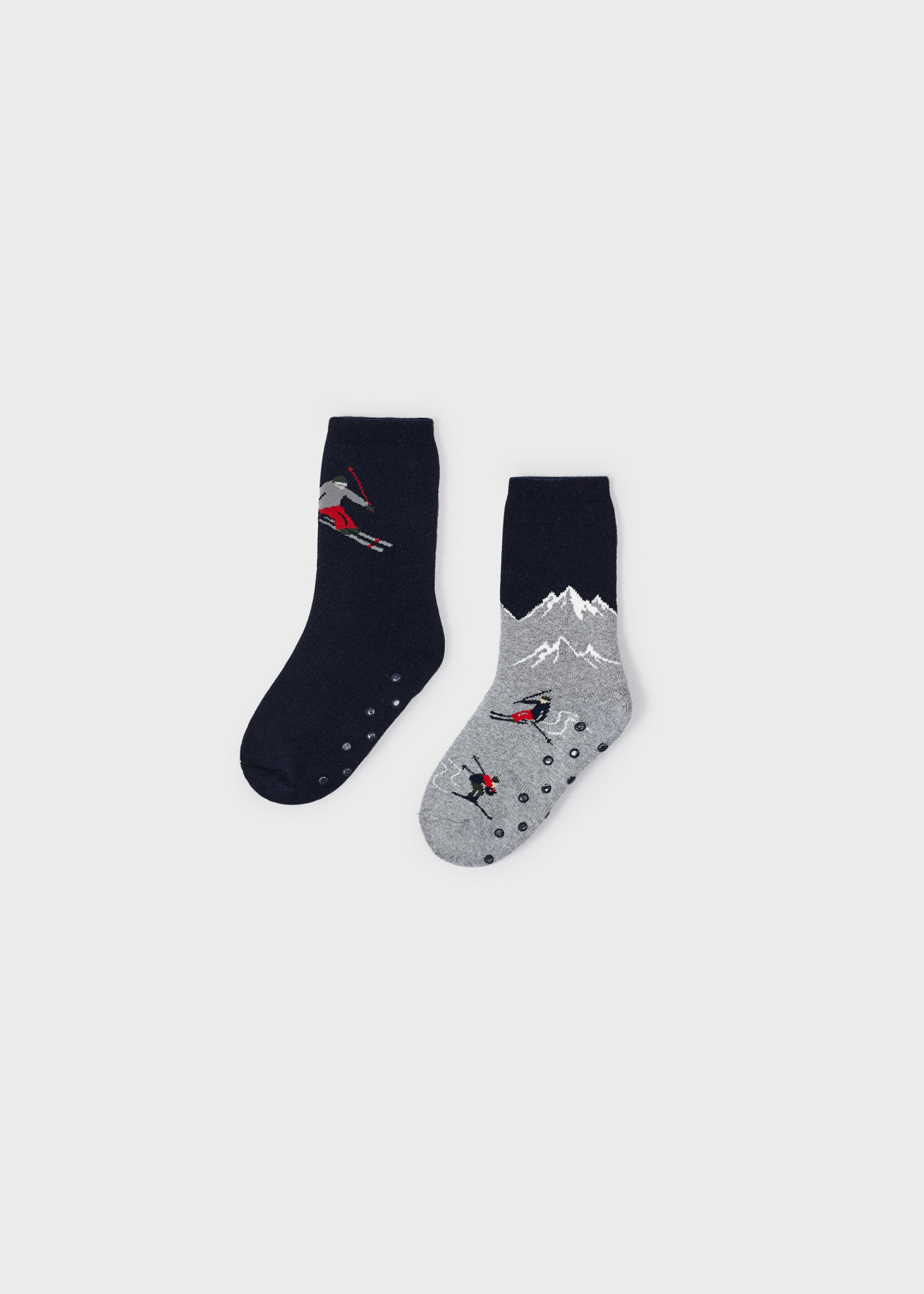 Boy 2 piece non-slip organic cotton socks set
