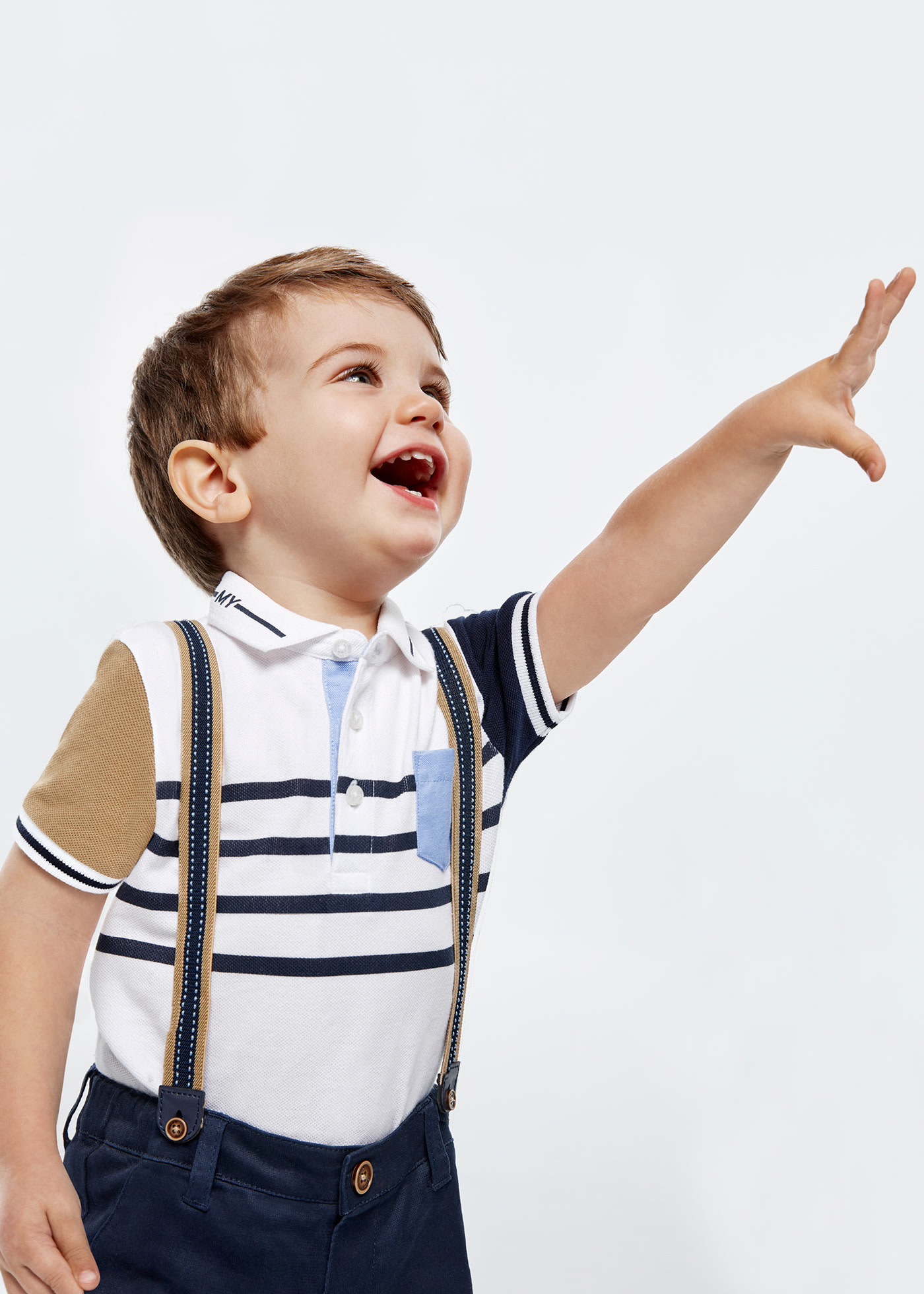 Sustainable cotton tricolour stripes Polo shirt baby