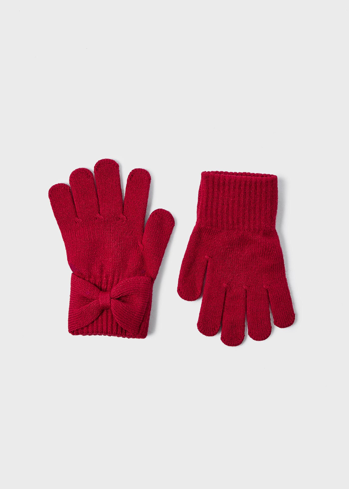 Girl bow tricot gloves