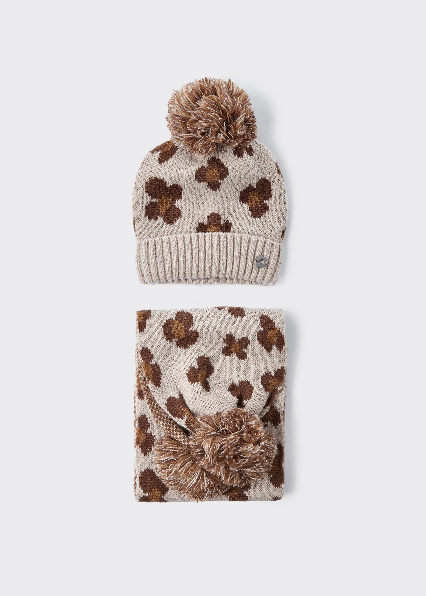 Girl jacquard hat and scarf set