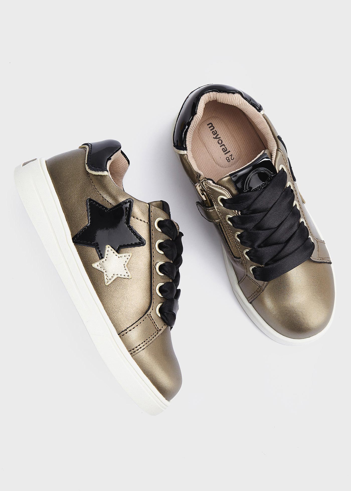 Girl bow trainers sustainable leather