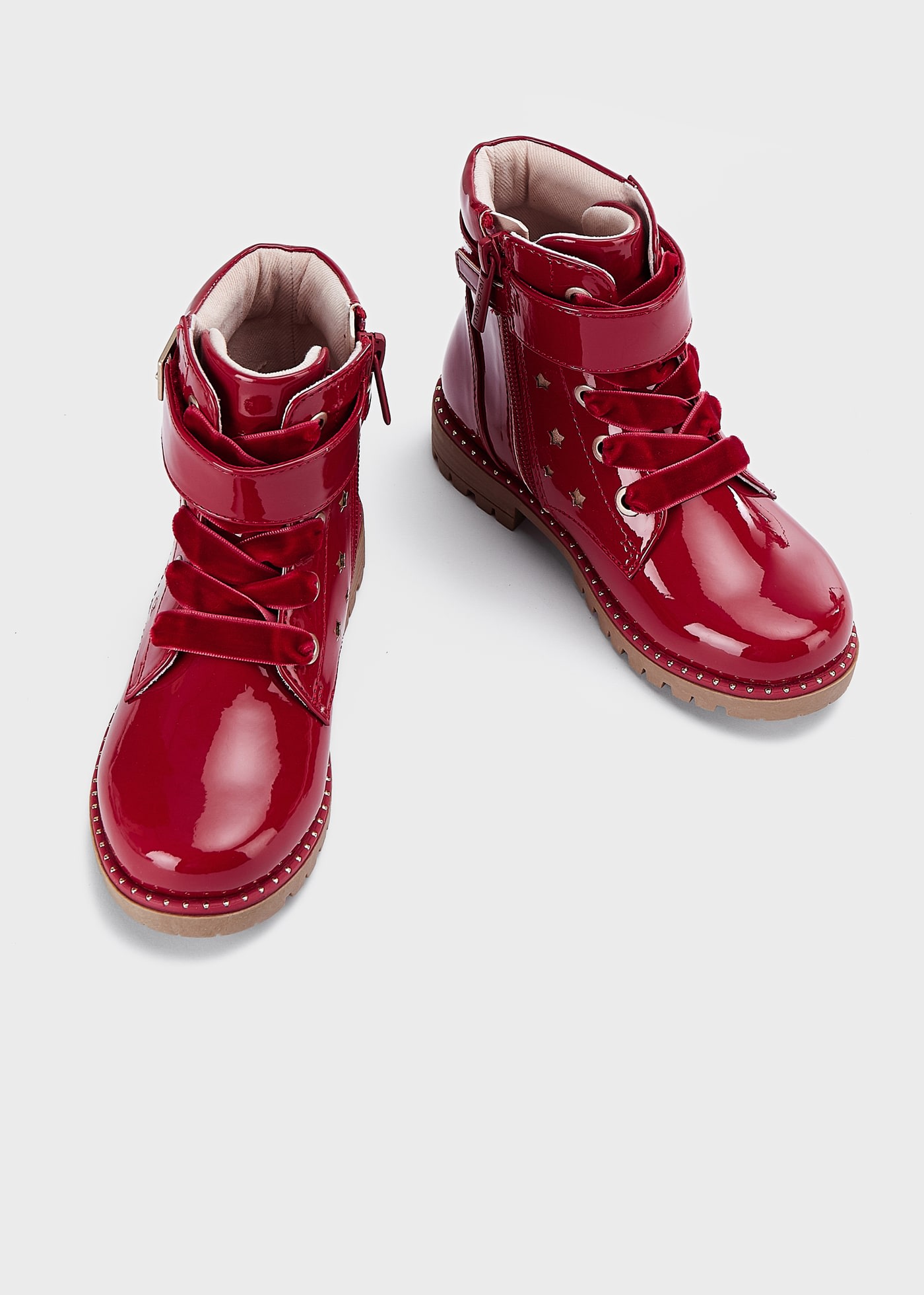 Biker boots patent leather girl
