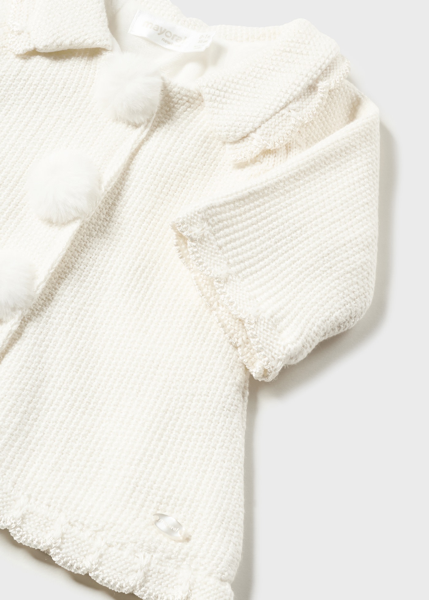 Abrigo tricot con gorro recién nacido