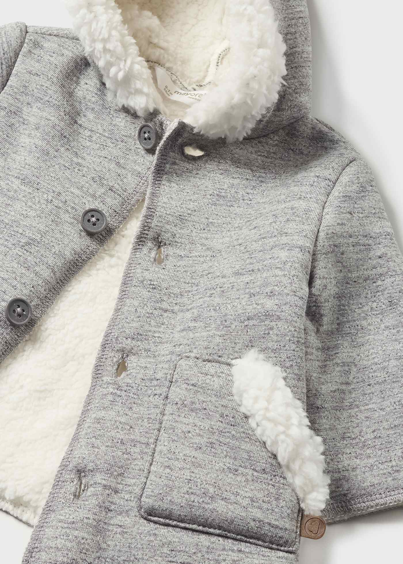 Newborn faux fur detail coat