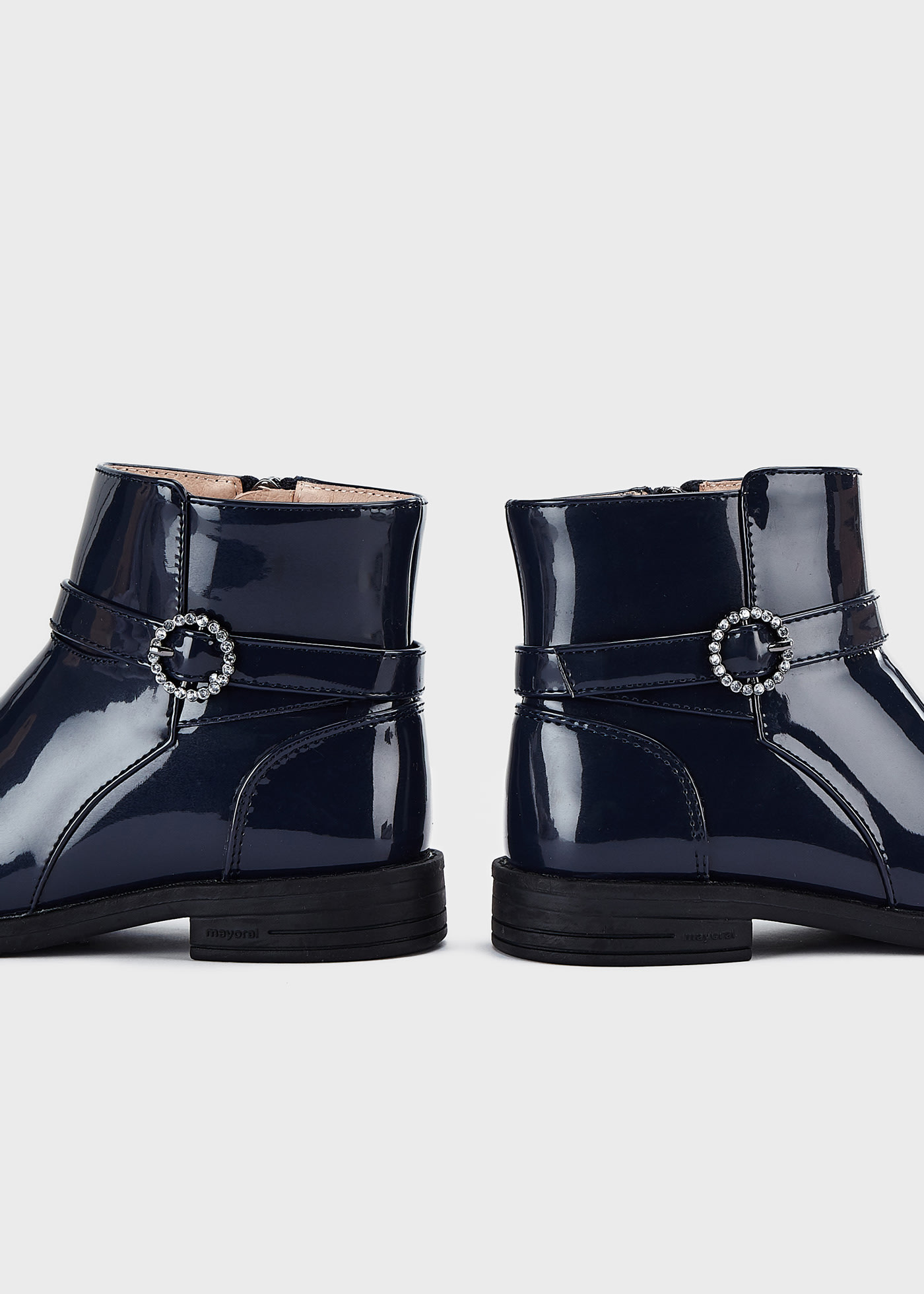 Blue patent leather clearance boots