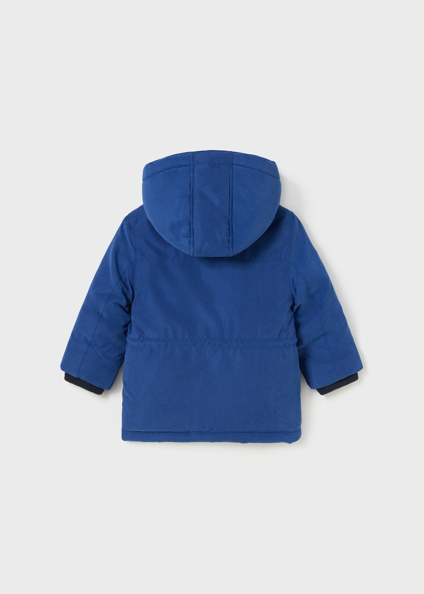 Baby parka with detachable hood