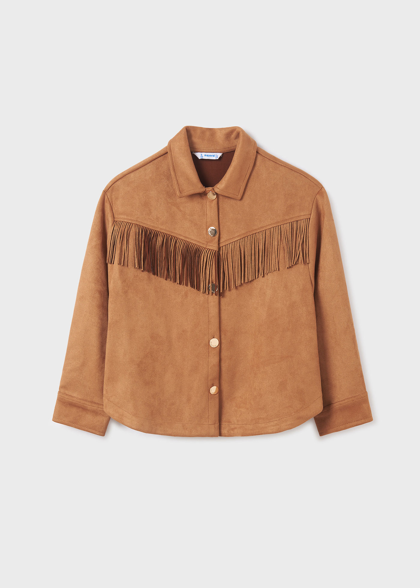 Suede fringed overshirt girl | Mayoral ®