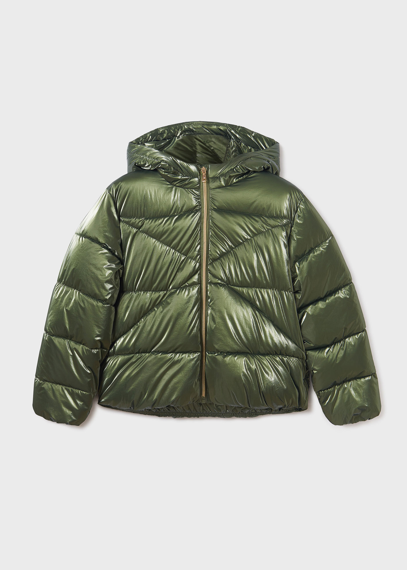 Green metallic puffer jacket Clearance