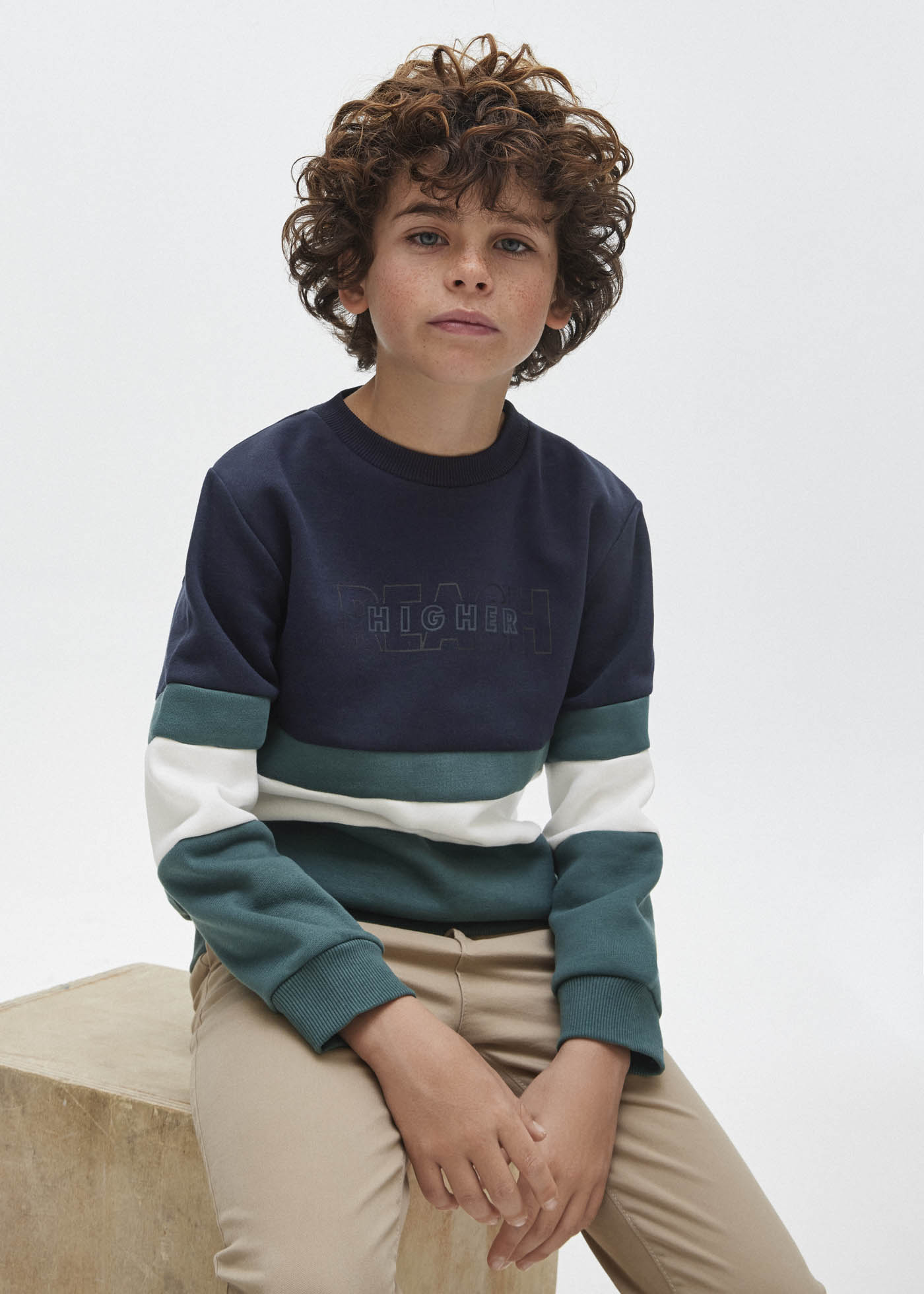 Sweatshirt Blockstreifen Farben Teenager Jungen