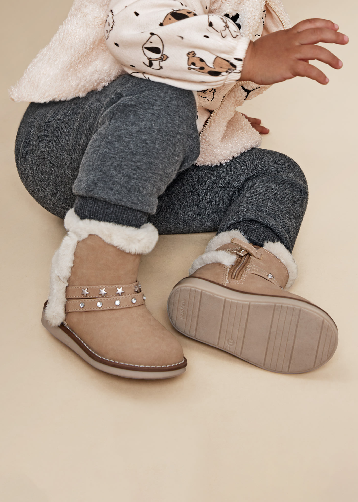 Baby fur ankle boots